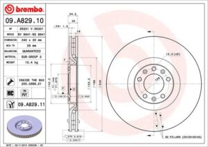 BREMBO Bremsesæt, skivebremser ijzjsgg5f2 foraksel indvendig ventileret 340mm 30mm for CITROËN PEUGEOT DS (CAPSA)