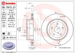 BREMBO Bremsesæt, skivebremser ijzjsgggb4 bagaksel indvendig ventileret 316mm 20mm for MASERATI NISSAN SUBARU MITSUBISHI TOYOTA