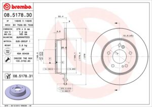 BREMBO Bremsesæt, skivebremser ijzjsggkl8 bagaksel fuld 278mm 9mm for MERCEDES-BENZ CHRYSLER