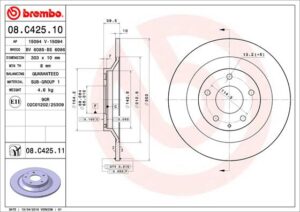 BREMBO Bremsesæt, skivebremser ijzjsgglu3 bagaksel fuld 303mm 10mm for MAZDA