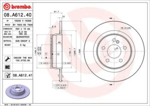 BREMBO Bremsesæt, skivebremser ik3ebylgi5 bagaksel fuld 300mm 10mm for MERCEDES-BENZ
