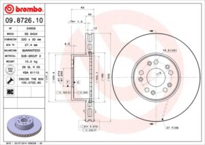BREMBO Bremsesæt, skivebremser ik3ebylwe7 foraksel indvendig ventileret 320mm 30mm for MERCEDES-BENZ