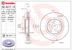 BREMBO Bremsesæt, skivebremser sg000008l2 foraksel indvendig ventileret 296mm 28mm for TOYOTA TOYOTA (FAW)