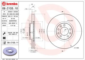BREMBO Bremsesæt, skivebremser sg00000b5m foraksel indvendig ventileret 304mm 28mm for PEUGEOT OPEL CITROËN TOYOTA CITROËN (DF-PSA)