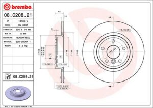 BREMBO Bremsesæt, skivebremser sg00000b5p bagaksel fuld 300mm 10mm for VOLVO JAGUAR LAND ROVER