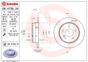 BREMBO Bremsesæt, skivebremser sg00000cl6 bagaksel fuld 258mm 9mm for MERCEDES-BENZ