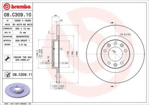 BREMBO Bremsesæt, skivebremser sg00000clx bagaksel fuld 290mm 12mm for OPEL CITROËN PEUGEOT TOYOTA
