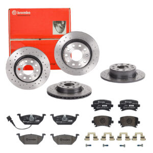 BREMBO Bremsesæt, skivebremser sg00000e61 bagaksel perforeret 253mm 22mm for ROEWE (SAIC) SEAT AUDI VW SKODA VW (FAW) SKODA (SVW) VW (SVW) AUDI (FAW)
