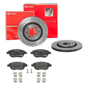 BREMBO Bremsesæt, skivebremser sk8k0ezpn3 foraksel perforeret/ventileret 266mm 20mm for CITROËN PEUGEOT GEELY CITROËN (DF-PSA) PEUGEOT (DF-PSA) DONGFE