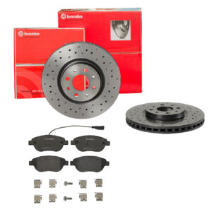 BREMBO Bremsesæt, skivebremser sk8k0eztz9 foraksel perforeret/ventileret 281mm 26mm for PEUGEOT OPEL FIAT LANCIA ALFA ROMEO GENERAL MOTORS
