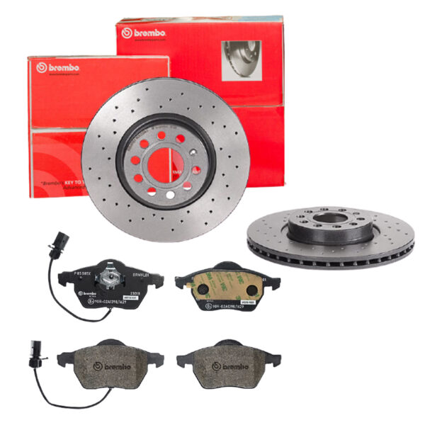 BREMBO Bremsesæt, skivebremser sk8k0f04r3 foraksel perforeret/ventileret 312mm 25mm for VW AUDI VW (SVW) VW (FAW) AUDI (FAW) SEAT SKODA (SVW) SKODA
