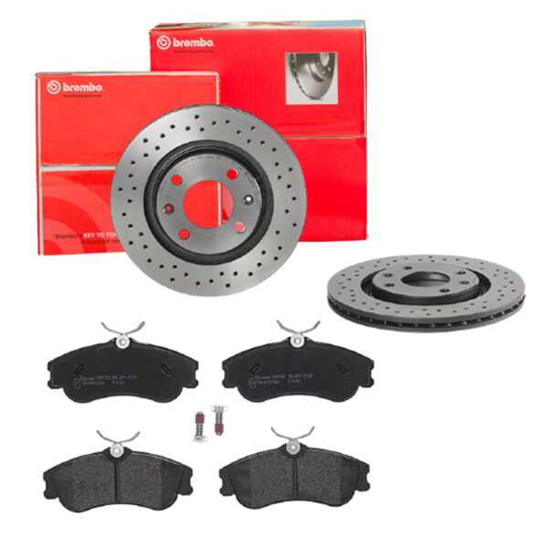BREMBO Bremsesæt, skivebremser sk8k0f1fe9 foraksel perforeret/ventileret 266mm 20mm for CITROËN PEUGEOT