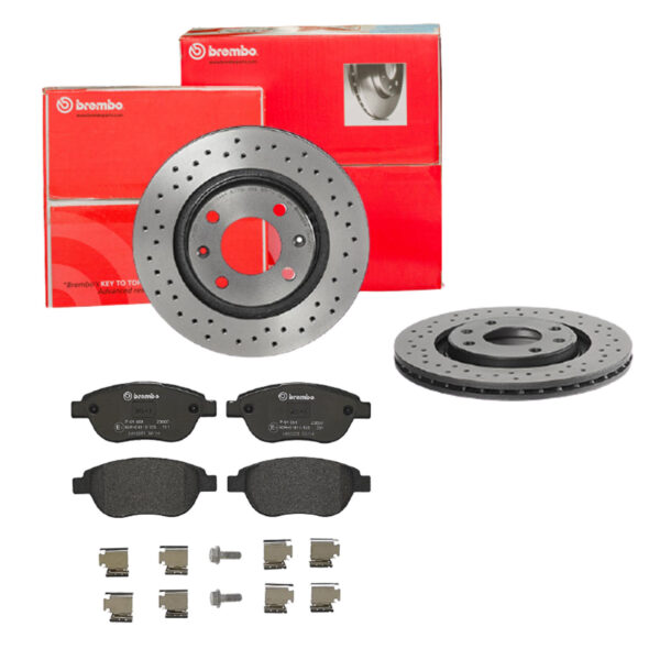 BREMBO Bremsesæt, skivebremser sk8k0f1nj3 foraksel perforeret/ventileret 266mm 20mm for CITROËN PEUGEOT GEELY CITROËN (DF-PSA) PEUGEOT (DF-PSA) DONGFE