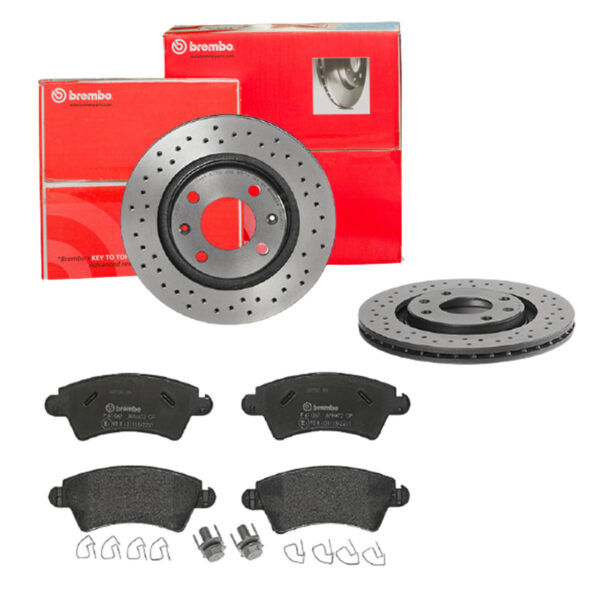 BREMBO Bremsesæt, skivebremser sk8k0f1wt3 foraksel perforeret/ventileret 266mm 20mm for CITROËN PEUGEOT