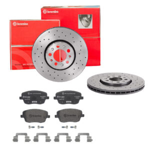 BREMBO Bremsesæt, skivebremser sk8k0f24c9 foraksel perforeret/ventileret 288mm 25mm for SEAT VW SKODA AUDI SKODA (SVW) VW (FAW) VW (SVW)