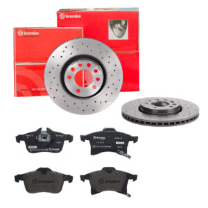 BREMBO Bremsesæt, skivebremser sk8k0f28d3 foraksel perforeret/ventileret 308mm 25mm for OPEL VAUXHALL SAAB GENERAL MOTORS SATURN AC