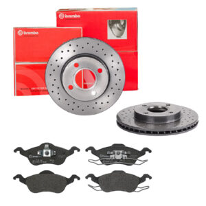 BREMBO Bremsesæt, skivebremser sk8k0f2nw1 foraksel perforeret/ventileret 258mm 22mm for FORD MAZDA