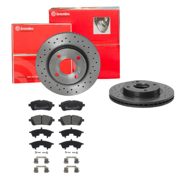 BREMBO Bremsesæt, skivebremser sk8k0f3169 foraksel perforeret/ventileret 258mm 23mm for FORD