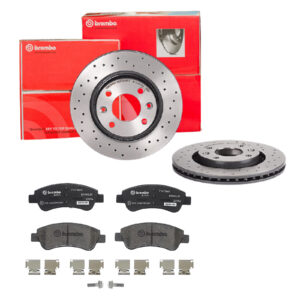 BREMBO Bremsesæt, skivebremser sk8k0f3e07 foraksel perforeret/ventileret 266mm 22mm for PEUGEOT CITROËN CITROËN (DF-PSA) OPEL FENGSHEN DS PEUGEOT (DF-