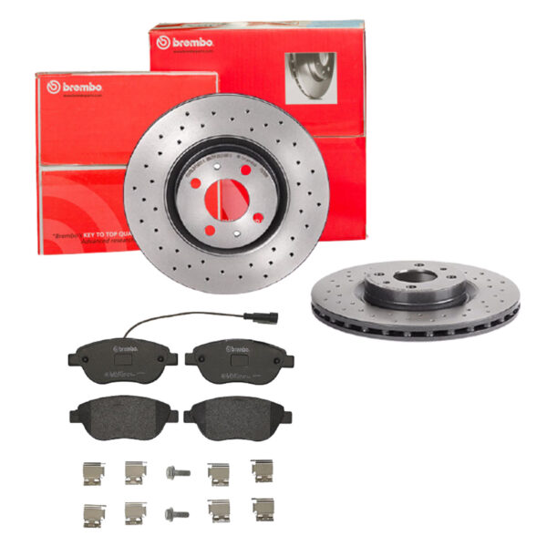 BREMBO Bremsesæt, skivebremser sk8k0f3m90 foraksel perforeret/ventileret 284mm 22mm for PEUGEOT CITROËN OPEL FIAT ALFA ROMEO ABARTH LANCIA GENERAL MOT
