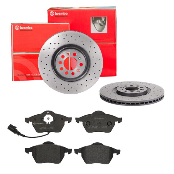 BREMBO Bremsesæt, skivebremser sk8k0f3sg4 foraksel perforeret/ventileret 312mm 25mm for SKODA VW (FAW) AUDI SEAT VW