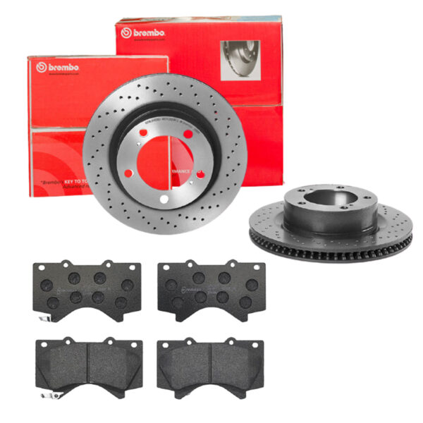 BREMBO Bremsesæt, skivebremser sk8k0f3we4 foraksel perforeret/ventileret 340mm 32mm for TOYOTA LEXUS