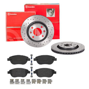 BREMBO Bremsesæt, skivebremser sk8k0f41f0 foraksel perforeret/ventileret 266mm 22mm for PEUGEOT CITROËN DS OPEL FENGSHEN FIAT LANCIA CITROËN (DF-PSA)