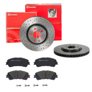 BREMBO Bremsesæt, skivebremser sk8k0f4502 foraksel perforeret/ventileret 320mm 28mm for RENAULT