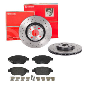 BREMBO Bremsesæt, skivebremser sk8k0f4be4 foraksel perforeret/ventileret 284mm 22mm for OPEL FIAT VAUXHALL