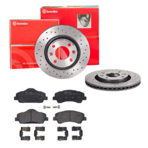 BREMBO Bremsesæt, skivebremser sk8k0f4so4 foraksel perforeret/ventileret 266mm 22mm for PEUGEOT CITROËN DS OPEL FENGSHEN CITROËN (DF-PSA)