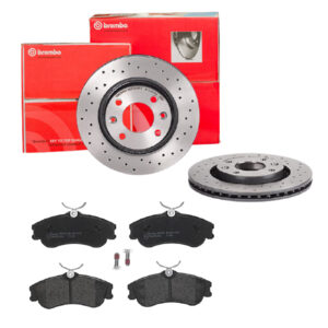 BREMBO Bremsesæt, skivebremser sk8k0f4t50 foraksel perforeret/ventileret 266mm 22mm for PEUGEOT CITROËN OPEL FENGSHEN DS CITROËN (DF-PSA)