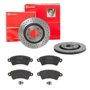 BREMBO Bremsesæt, skivebremser sk8k0f4uw4 foraksel perforeret/ventileret 266mm 20mm for CITROËN PEUGEOT