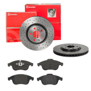 BREMBO Bremsesæt, skivebremser sk8k0f4wq8 foraksel perforeret/ventileret 320mm 28mm for RENAULT