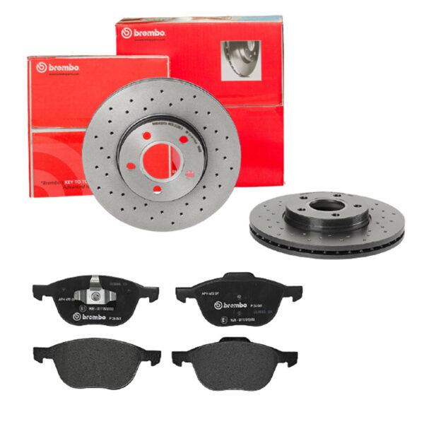 BREMBO Bremsesæt, skivebremser sk8k0f58t4 foraksel perforeret/ventileret 278mm 25mm for VOLVO FORD FORD (CHANGAN) NISSAN MAZDA MAZDA (CHANGAN) MITSUBI
