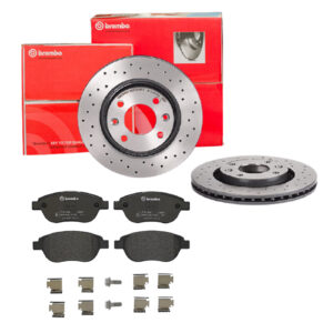 BREMBO Bremsesæt, skivebremser sk8k0f5fx0 foraksel perforeret/ventileret 266mm 22mm for PEUGEOT CITROËN DS OPEL FENGSHEN GEELY CITROËN (DF-PSA) DONGFE