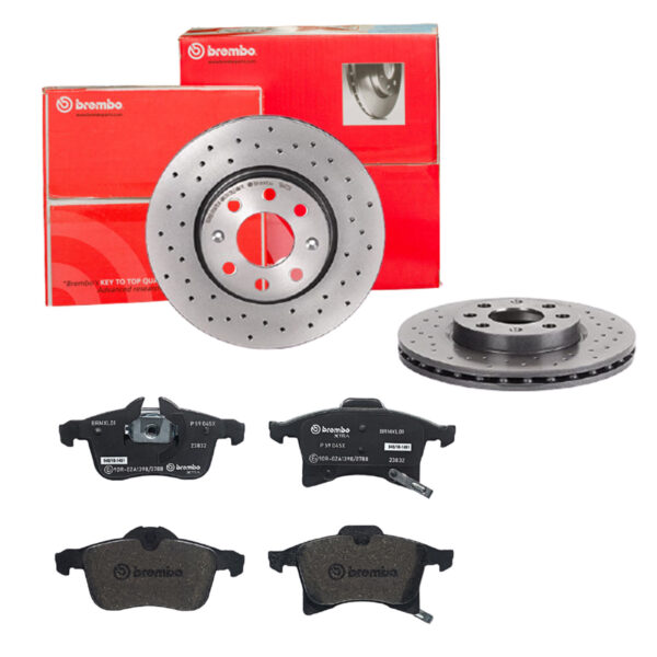 BREMBO Bremsesæt, skivebremser sk8k0f5y46 foraksel perforeret/ventileret 257mm 22mm for OPEL VAUXHALL GENERAL MOTORS FIAT SATURN AC