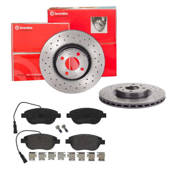 BREMBO Bremsesæt, skivebremser sk8k0f6946 foraksel perforeret/ventileret 284mm 22mm for PEUGEOT CITROËN OPEL ABARTH LANCIA FIAT ALFA ROMEO