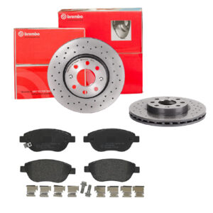 BREMBO Bremsesæt, skivebremser sk8k0f6lg5 foraksel perforeret/ventileret 257mm 22mm for OPEL FIAT