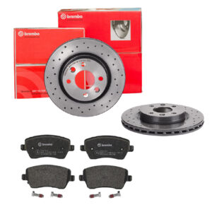 BREMBO Bremsesæt, skivebremser sk8k0f74l7 foraksel perforeret/ventileret 259mm 20mm for MERCEDES-BENZ DACIA RENAULT NISSAN LADA