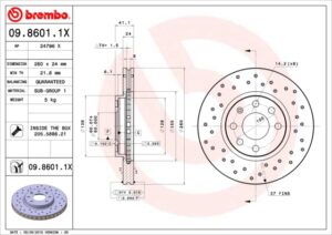 BREMBO Bremsesæt, skivebremser sk8k0f78e1 foraksel perforeret/ventileret 260mm 24mm for OPEL VAUXHALL GENERAL MOTORS SATURN AC