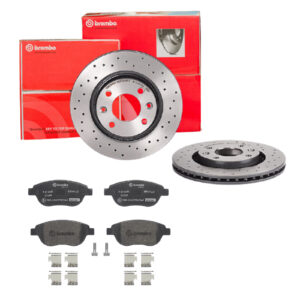 BREMBO Bremsesæt, skivebremser sk8k0f7fy9 foraksel perforeret/ventileret 266mm 22mm for PEUGEOT CITROËN DS OPEL FENGSHEN GEELY CITROËN (DF-PSA) FENGXI