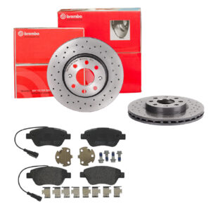 BREMBO Bremsesæt, skivebremser sk8k0f7jd7 foraksel perforeret/ventileret 257mm 22mm for OPEL FIAT CITROËN PEUGEOT