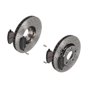 BREMBO Bremsesæt, skivebremser sk8k0f7ly3 foraksel perforeret/ventileret 280mm 24mm for MERCEDES-BENZ NISSAN LADA RENAULT DACIA