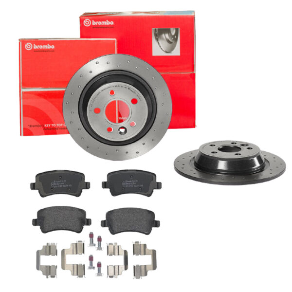 BREMBO Bremsesæt, skivebremser sk8k0f7rq1 bagaksel perforeret 302mm 11mm for FORD FORD (CHANGAN) VOLVO LAND ROVER