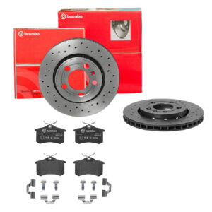 BREMBO Bremsesæt, skivebremser sk8k0f82s7 bagaksel perforeret/ventileret 256mm 22mm for CITROËN PEUGEOT FORD MG (SAIC) ROEWE (SAIC) LANCIA ZHONGHUA (B