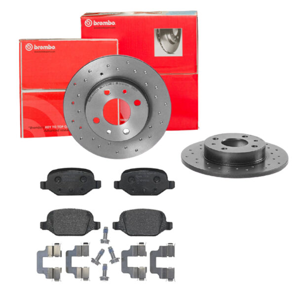 BREMBO Bremsesæt, skivebremser sk8k0f8jo3 bagaksel perforeret 240mm 11mm for FORD ABARTH ZASTAVA FIAT ALFA ROMEO CITROËN LADA