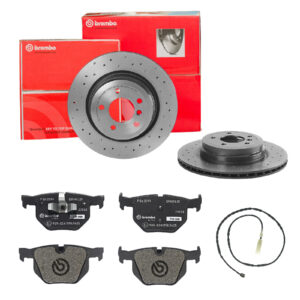 BREMBO Bremsesæt, skivebremser sk8k0f8kg5 bagaksel perforeret/ventileret 336mm 22mm for BMW