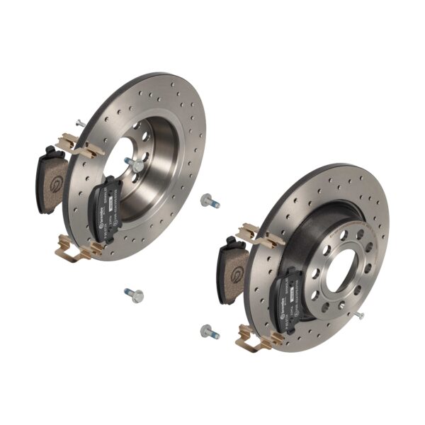 BREMBO Bremsesæt, skivebremser sk8k0f8lq3 bagaksel perforeret 282mm 12mm for VW SKODA AUDI (FAW) VW (FAW) AUDI SEAT