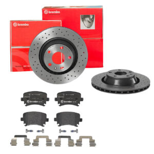 BREMBO Bremsesæt, skivebremser sk8k0f8x85 bagaksel perforeret/ventileret 310mm 22mm for AUDI SEAT VW SKODA