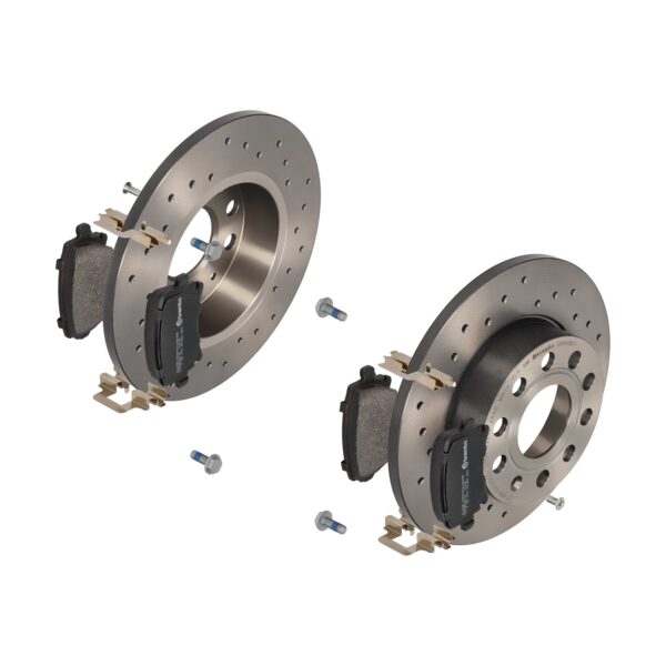 BREMBO Bremsesæt, skivebremser sk8k0f91x1 bagaksel perforeret 256mm 12mm for VW SEAT VW (FAW) AUDI SKODA SKODA (SVW) AUDI (FAW)